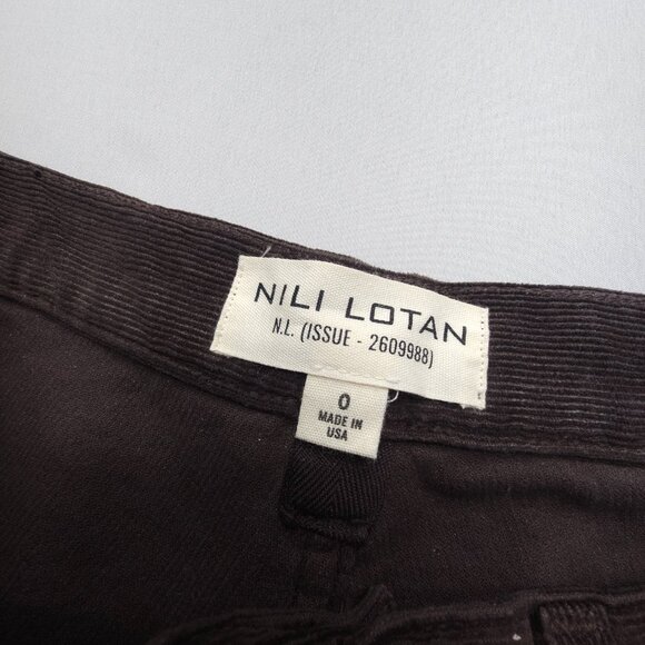 Nili Lotan Shon Pants Corduroy Espresso 0 - Picture 4 of 11
